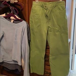 Susan Bristol soft olive green pants